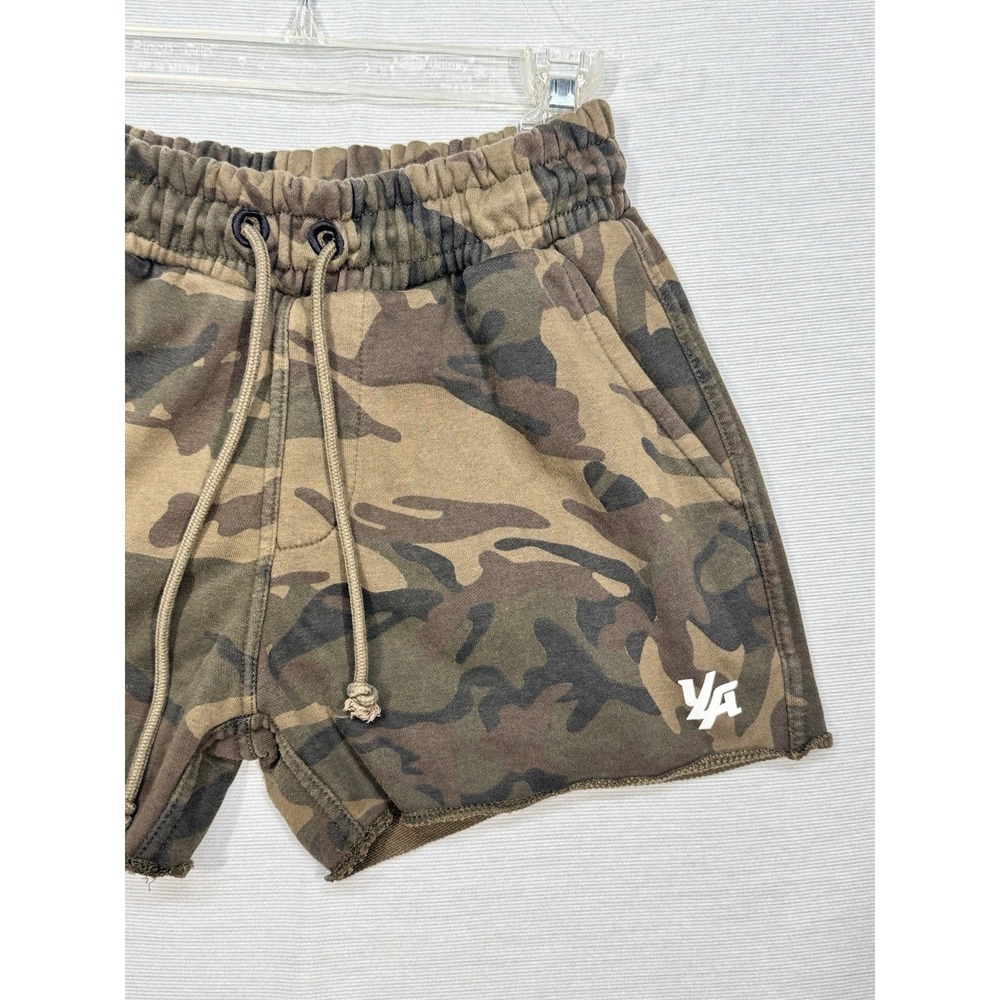 YoungLA Mens Lounge Short Sz M Green Camo Running Gym Workout 4" Ins - Picture 3 of 16